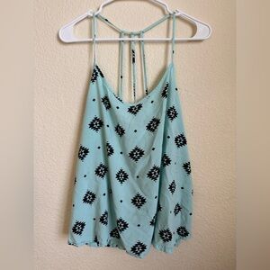 No Boundaries Flowy Black and Light Blue Camisole